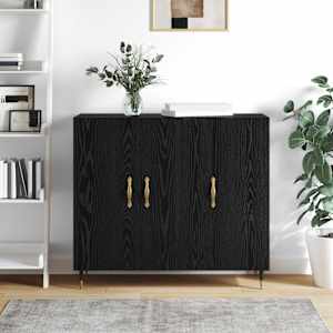 Servírovací skříň Černý dub 90 x 34 x 80 cm kompozitní dřevo - obrázek 4
