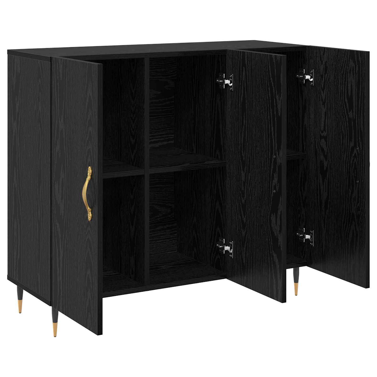 Servírovací skříň Černý dub 90 x 34 x 80 cm kompozitní dřevo - obrázek 5