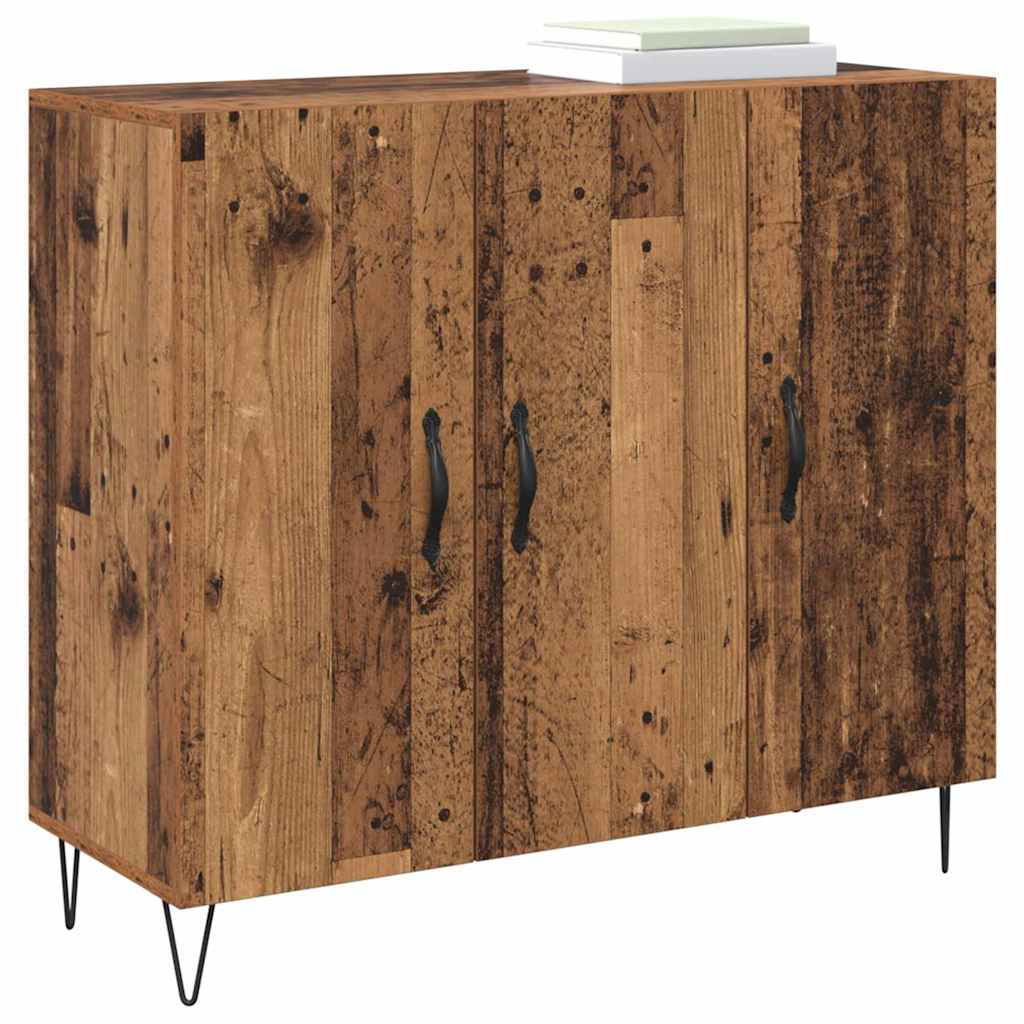 vidaXL Dressoir Oud hout 90 x 34 x 80 cm Bewerkt hout
