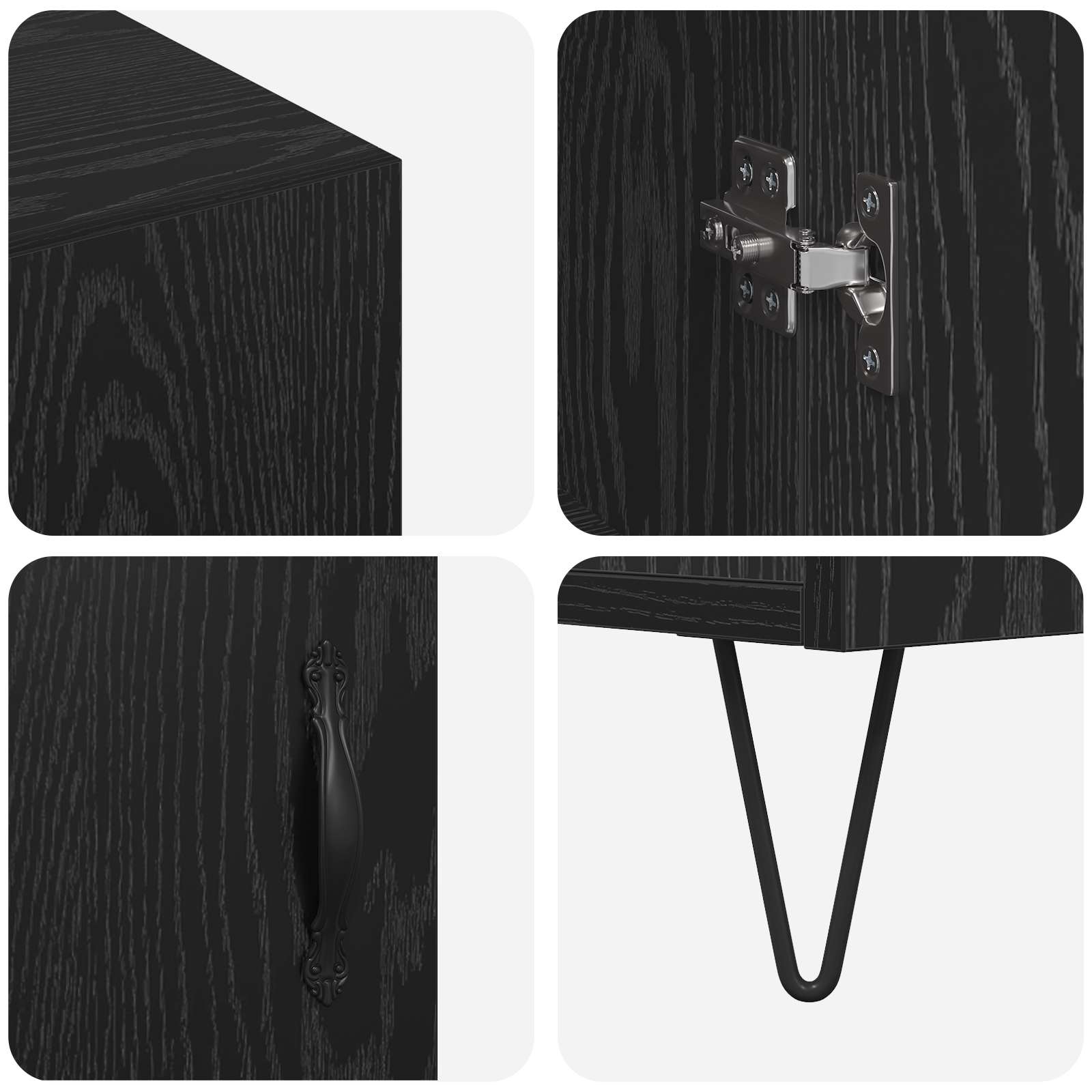 Servírovací skříň Černý dub 90 x 32,5 x 80 cm kompozitní dřevo - obrázek 9