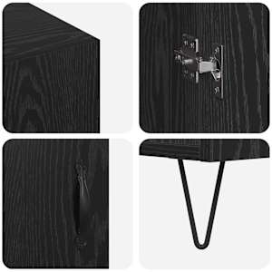 Servírovací skříň Černý dub 90 x 32,5 x 80 cm kompozitní dřevo - obrázek 9