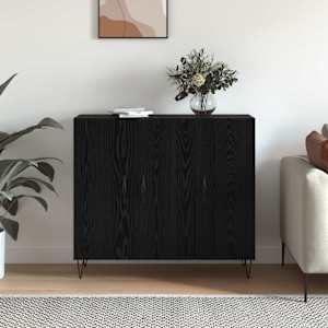 Servírovací skříň Černý dub 90 x 32,5 x 80 cm kompozitní dřevo - obrázek 4