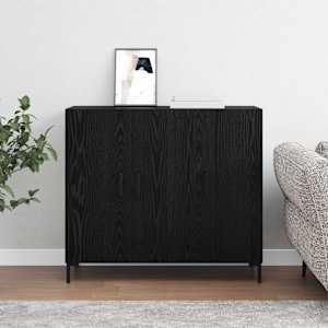 Servírovací skříň Černý dub 90 x 34 x 80 cm kompozitní dřevo - obrázek 4
