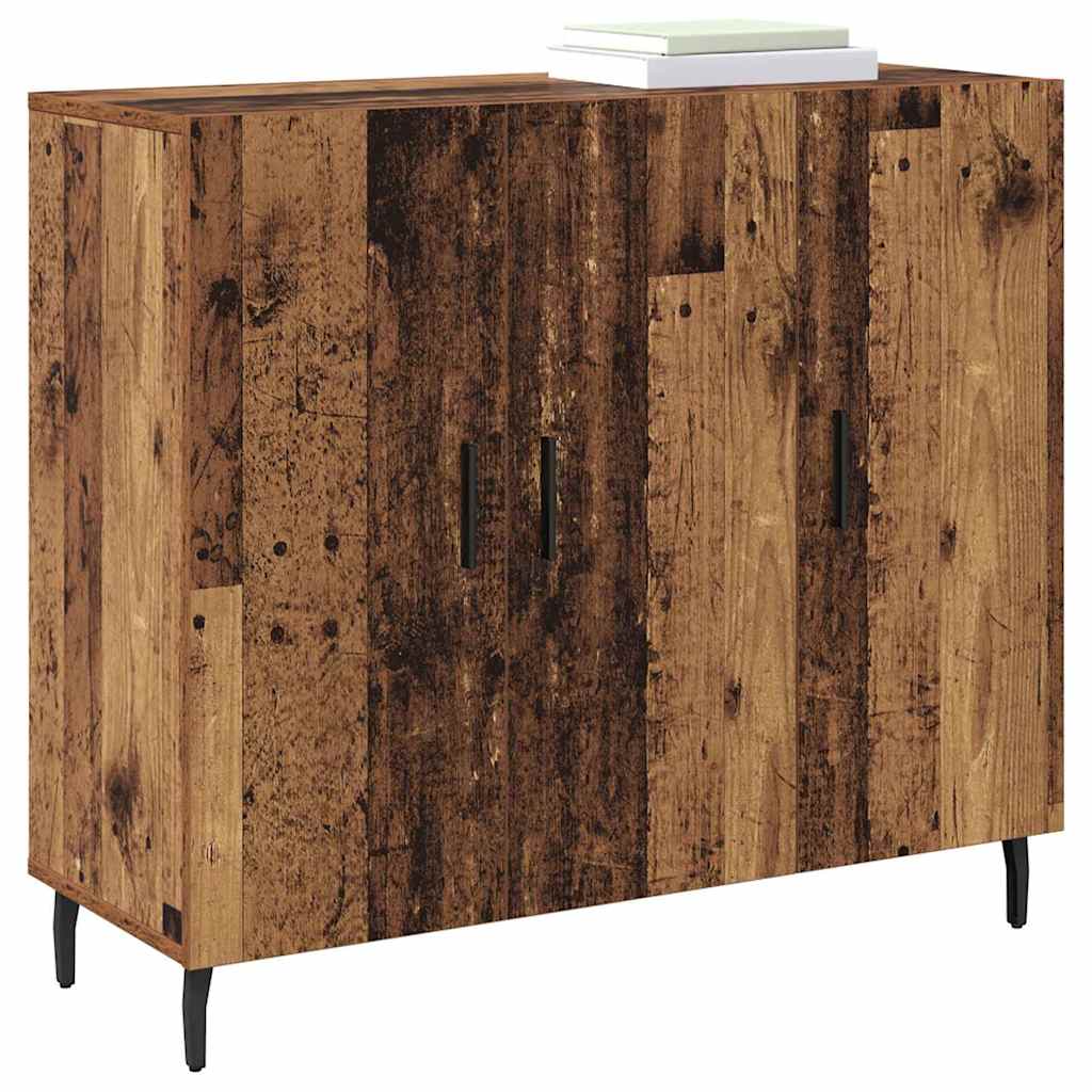 vidaXL Dressoir met opslag met de deur Bruin 90 x 34 x 80 cm Bewerkt hout