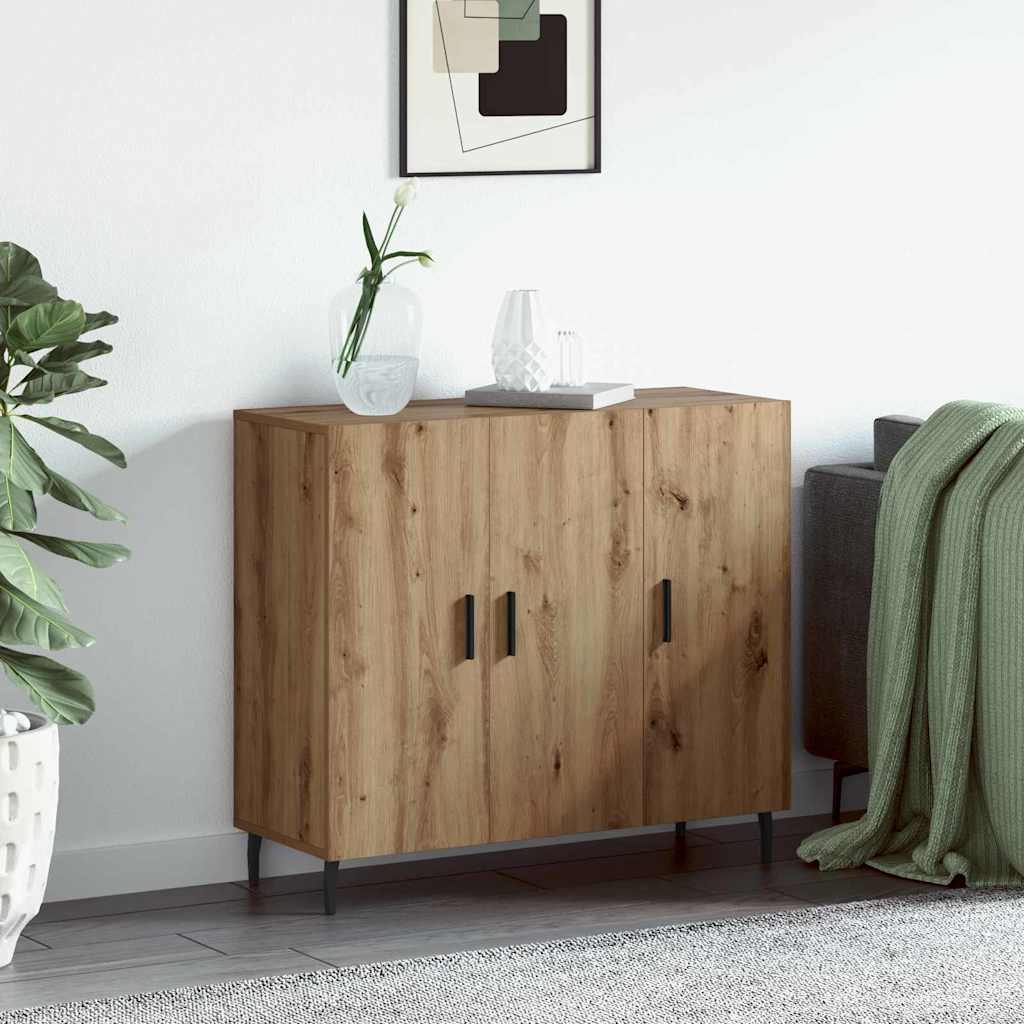 vidaXL Sideboard mit Speicher mit Tür Braun 90 x 34 x 80 cm Holzwerkstoff