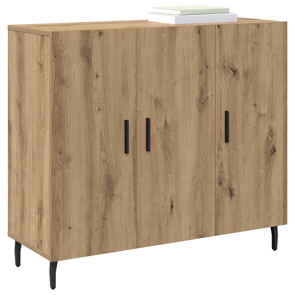 vidaXL Dressoir met opslag met de deur Bruin 90 x 34 x 80 cm Bewerkt hout