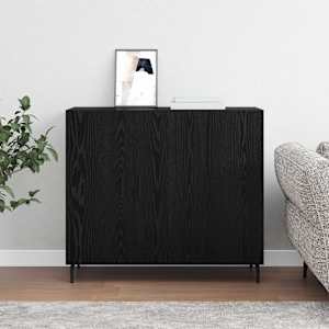 Servírovací skříň Černý dub 90 x 34 x 80 cm kompozitní dřevo - obrázek 4