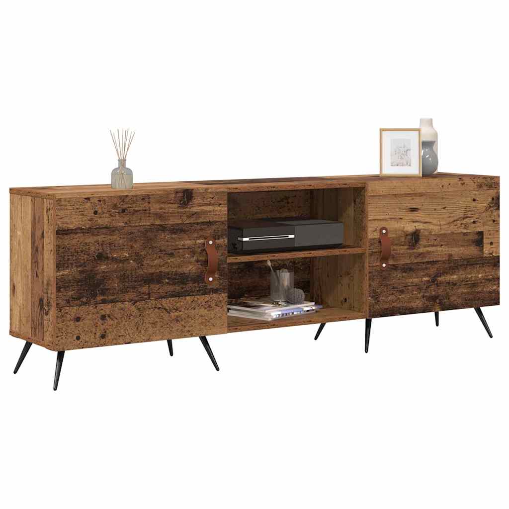 vidaXL TV-kast met plank met opslag met de deur Oud hout 150 x 30 x 50 cm Bewerkt hout