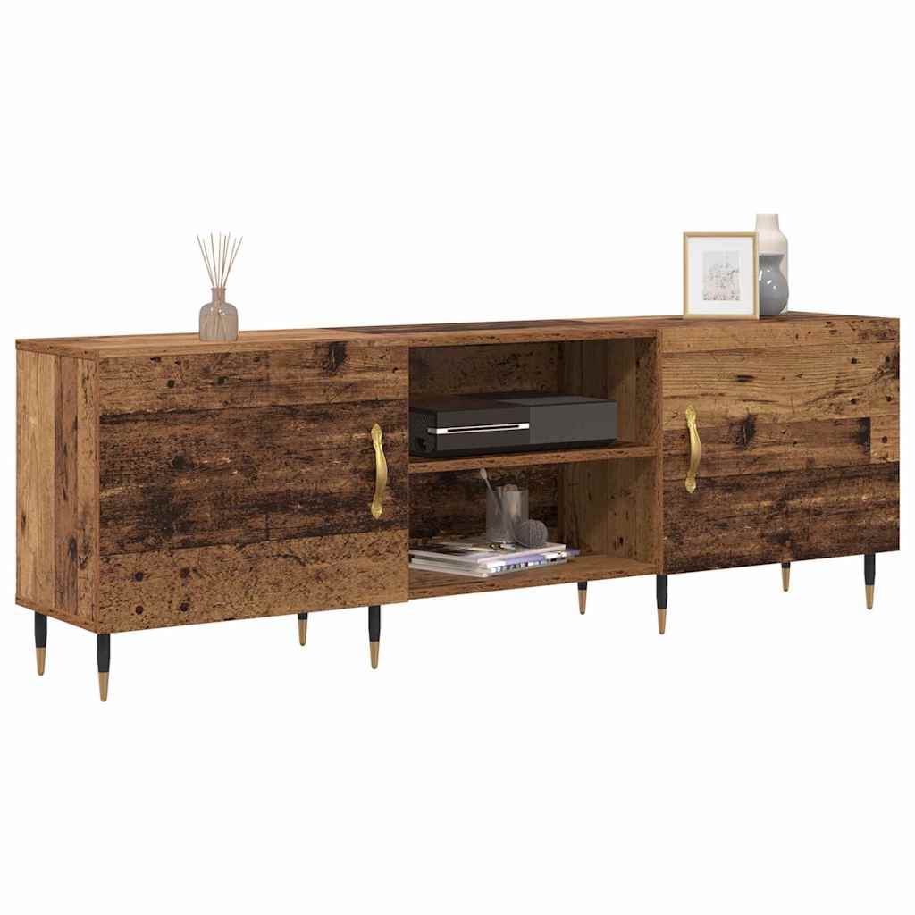 vidaXL TV-kast met plank met opslag met de deur Oud hout 150 x 30 x 50 cm Bewerkt hout