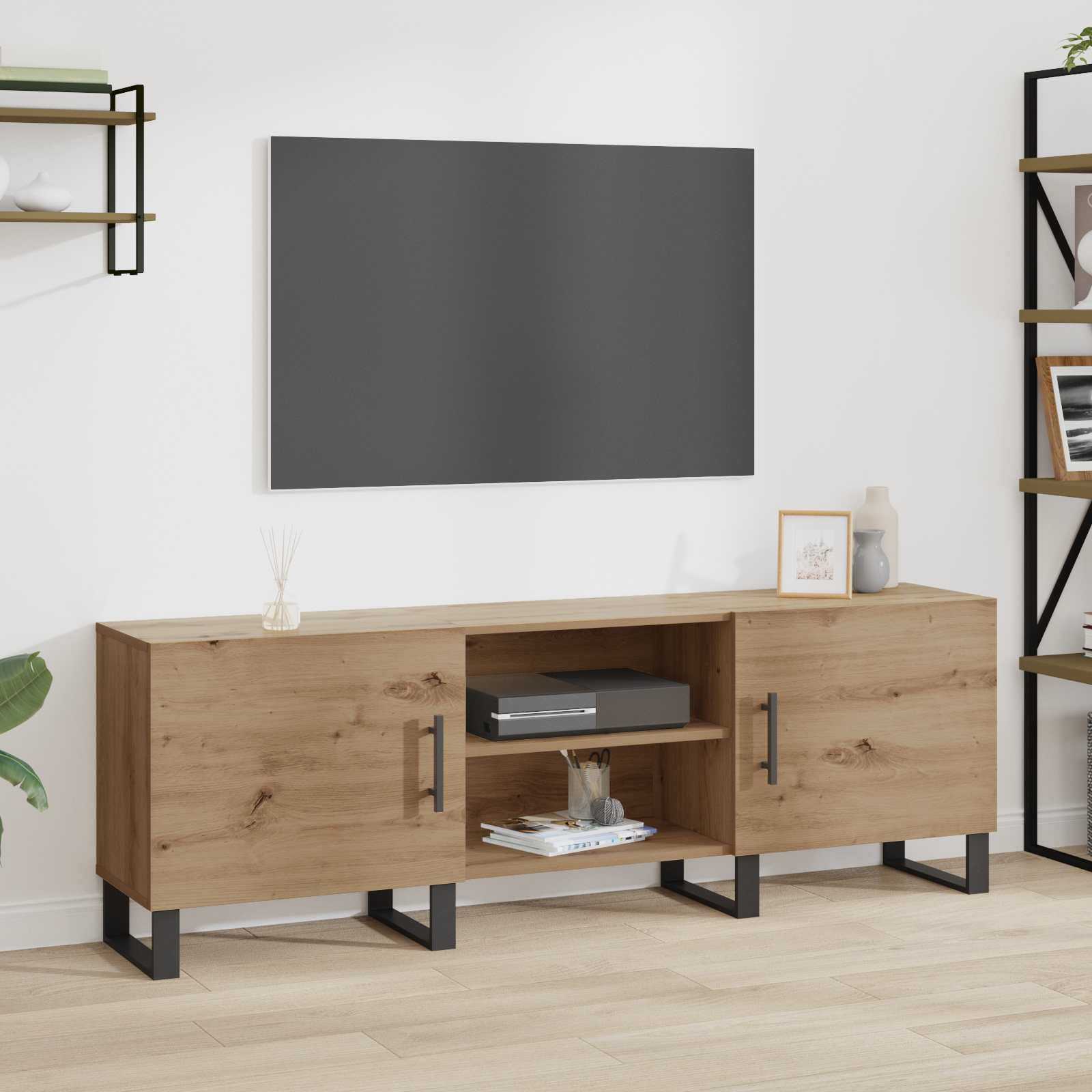 vidaXL Cabinet TV Stejar Artizanal 150 x 30 x 50 cm Lemn compozit