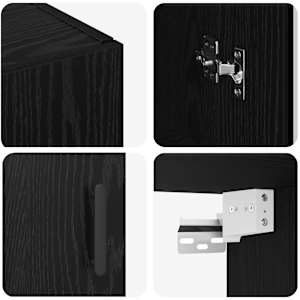 Servírovací skříň Černý dub 69,5 x 34 x 90 cm kompozitní dřevo - obrázek 9