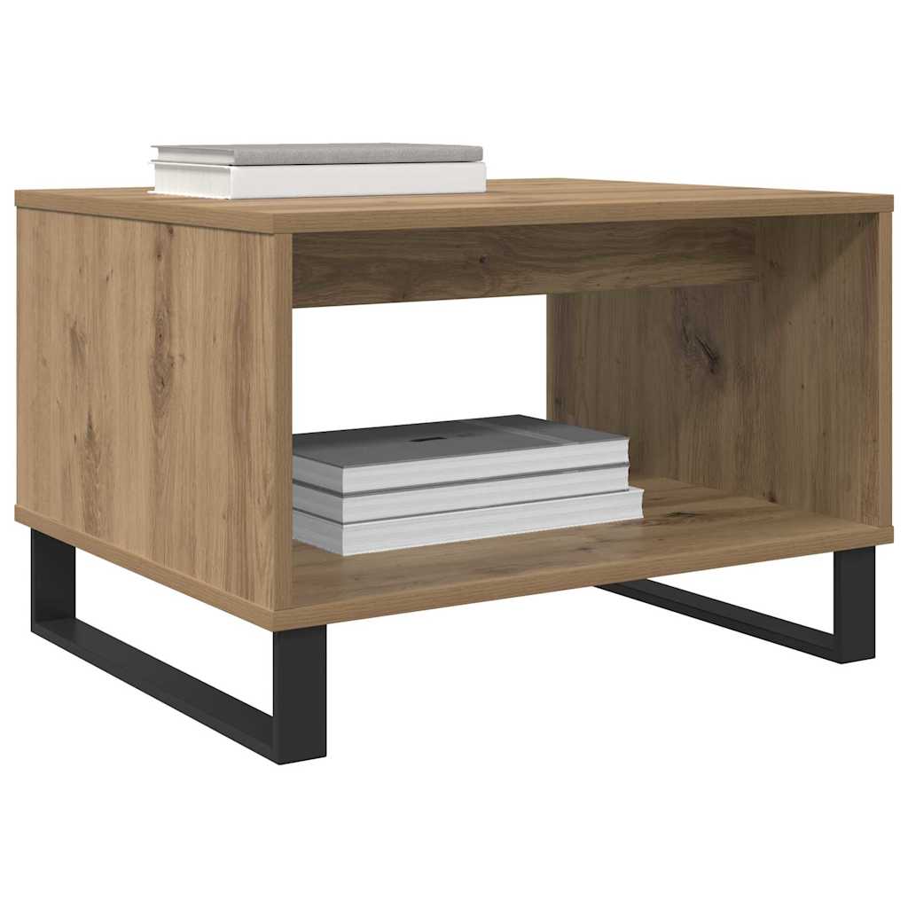 vidaXL Salontafel artisanaal eikenkleurig 60 x 50 x 40 cm Bewerkt hout
