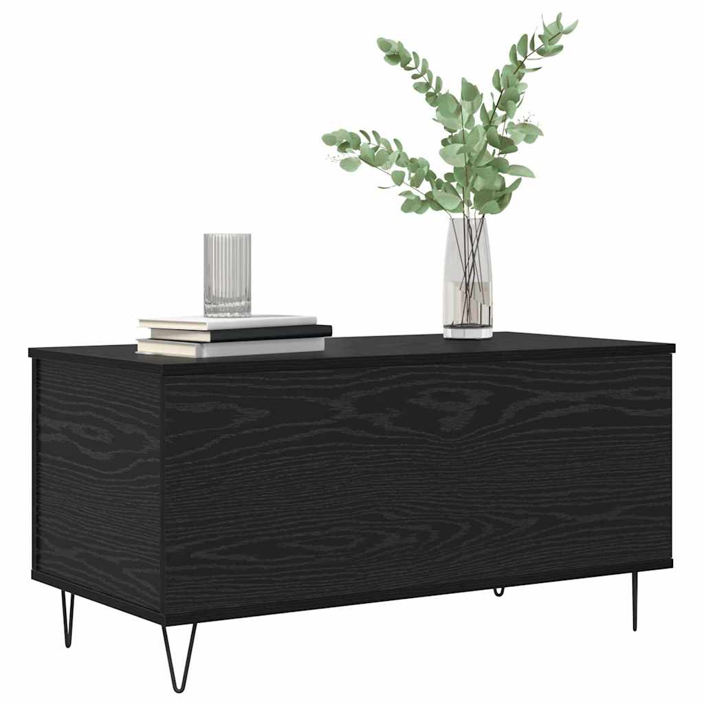 vidaXL Salontafel Zwart eiken 90 x 44.5 x 45 cm Bewerkt hout