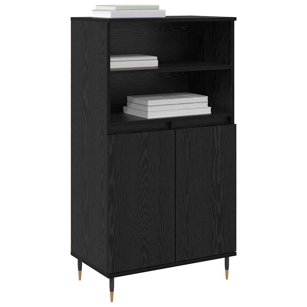 vidaXL Highboard met plank met opslag met de deur Zwart 60 x 36 x 110 cm Bewerkt hout