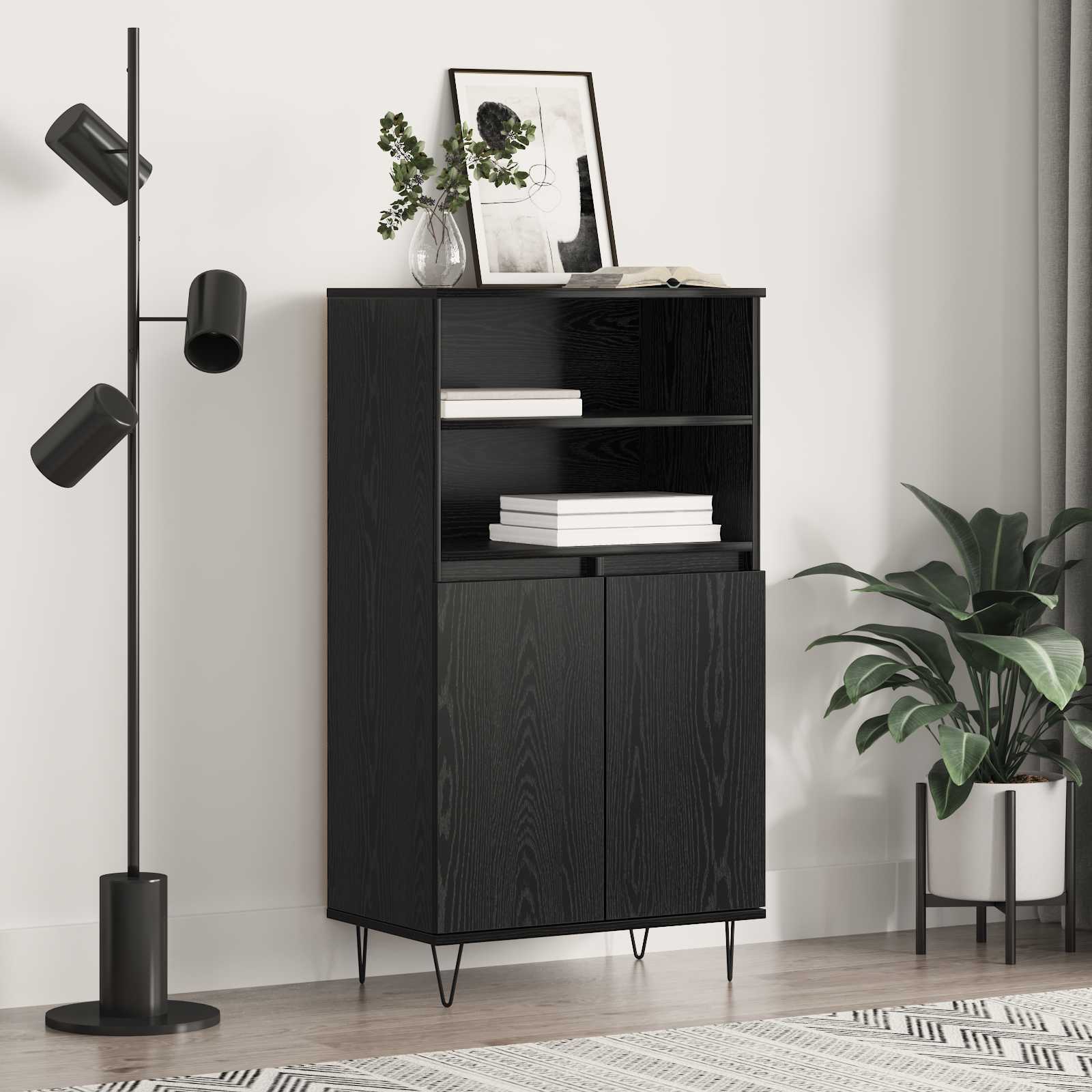 vidaXL Bufet Negru 60 x 36 x 110 cm Lemn compozit