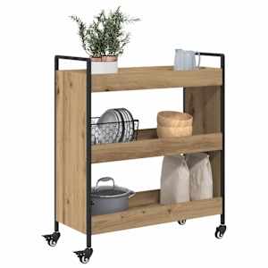 Kuchyňský vozík Artisanový dub 70 x 30 x 82 cm kompozitní dřevo - obrázek 3