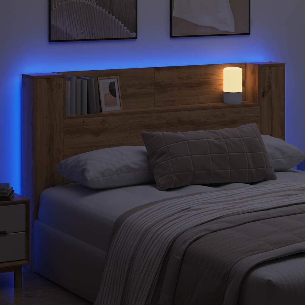 Headboard Cabinet with Shelf Artisan oak Engineered wood - Image 5