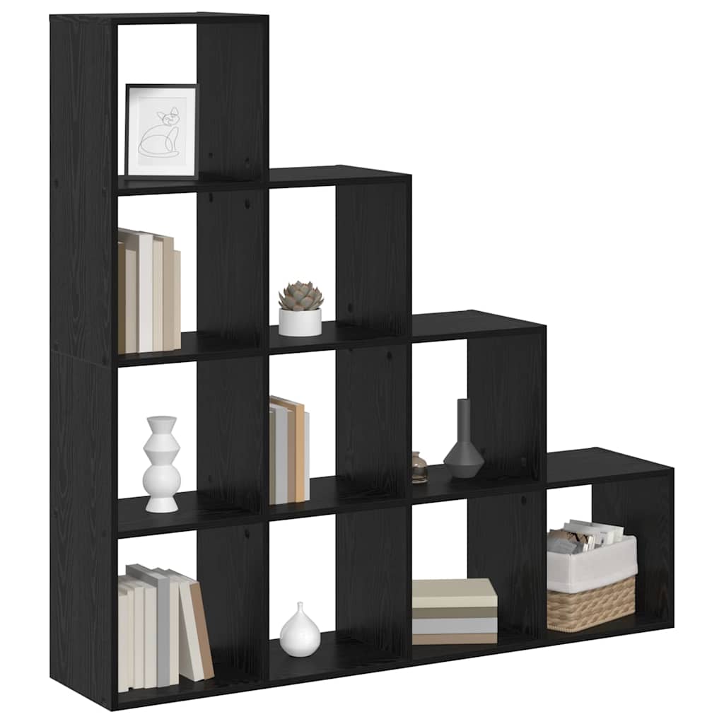 vidaXL Kamerscherm Boekenkast Zwart eiken 131.5 x 29 x 131.5 cm