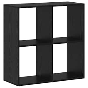 vidaXL Raamaturiiul 4 tasandit 69,5 x 29 x 69,5 cm Tehispuit Must tamm