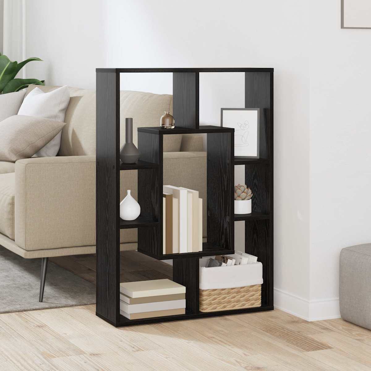 Bogskab 7 niveauer 63 x 20 x 90 cm Konstrueret træ