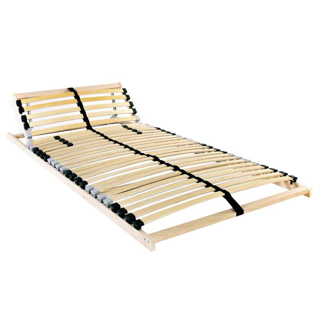 Lamelpõhi peaga Must ja Hall 70 x 190 cm Puit ja plastik