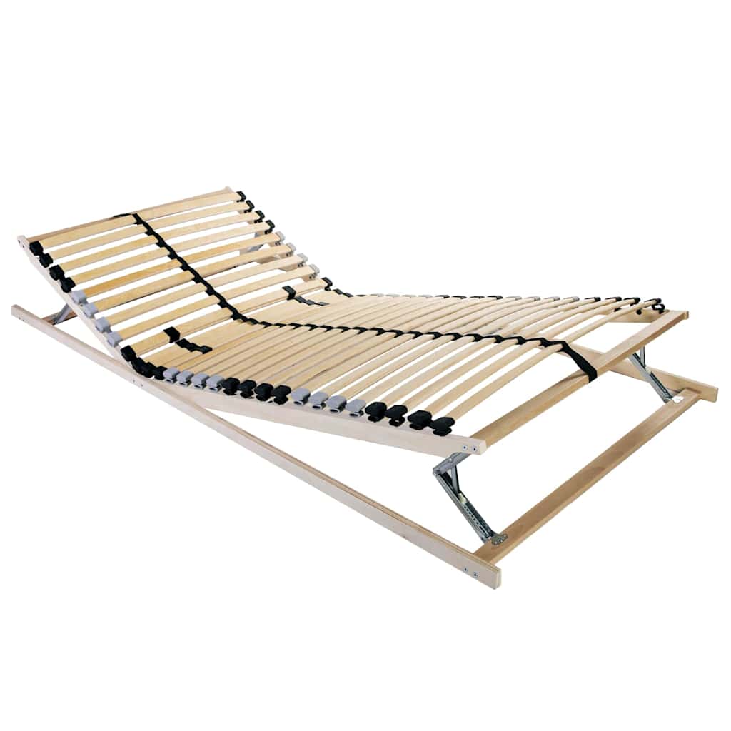 Lamelpõhi Pruun ja must ning hall 70 x 190 cm Puit ja metall