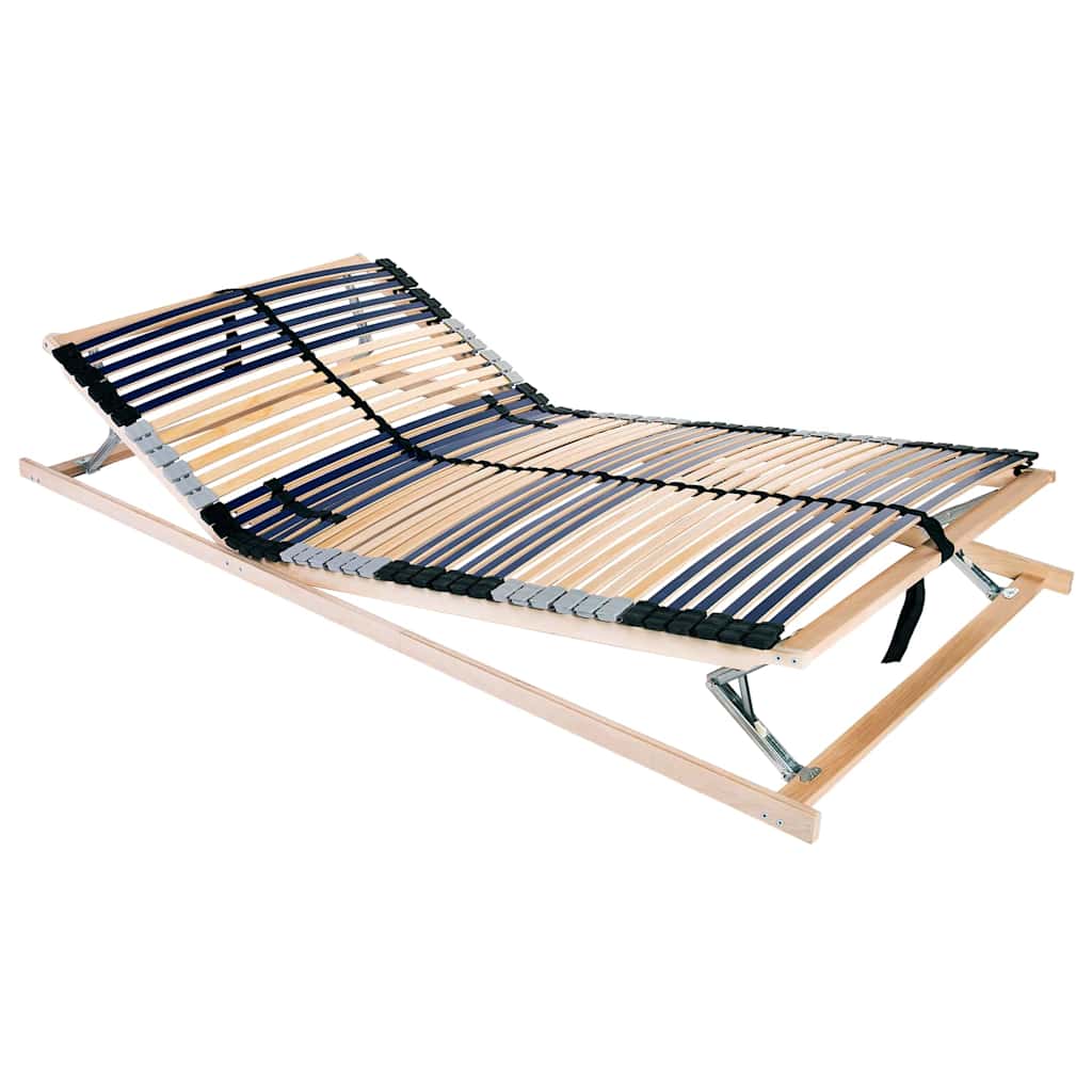 vidaXL Bază cu lamele Maro 140 x 190 cm Lemn de fag masiv