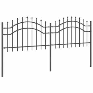 Zahradní plot Woerden 240 x 115 cm Práškově lakovaná ocel Šedá - obrázek 4