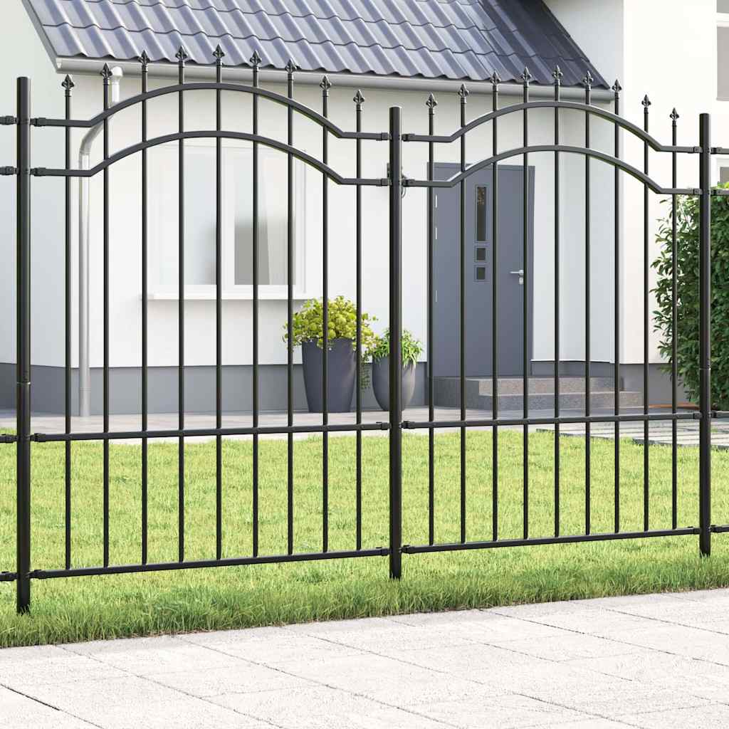 vidaXL Gartenzaun Grau 190 cm Pulverbeschichteter Stahl