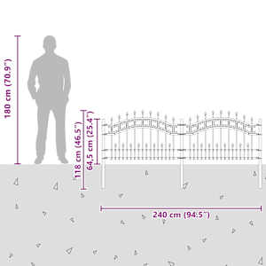 Zahradní plot KAMPEN 240 x 118 cm Mesh Práškově lakovaná ocel - obrázek 8