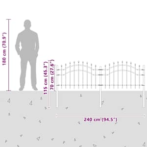 Zahradní plot Woerden 240 x 115 cm Práškově lakovaná ocel Bílá - obrázek 8