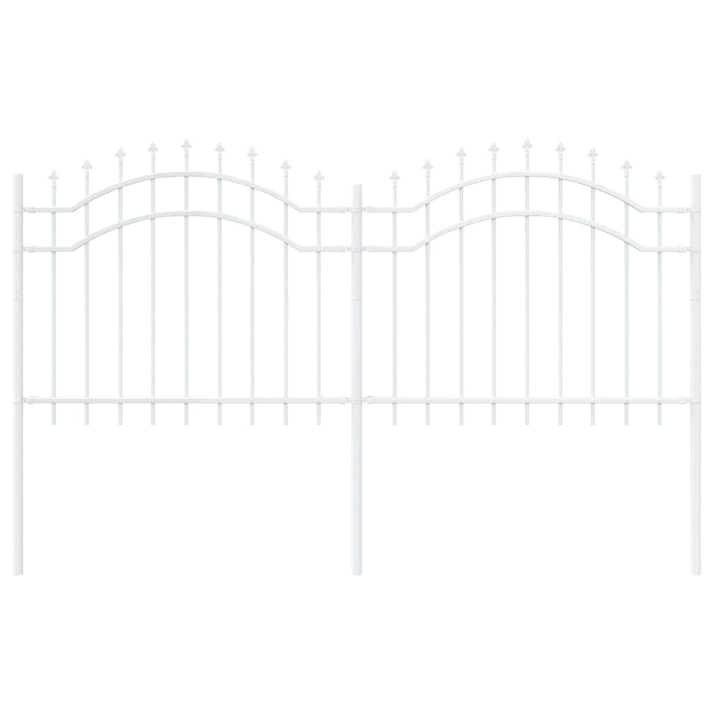 Thumbnail - vidaXL Gartenzaun Weiß 240 x 140 cm Pulverbeschichteter Stahl