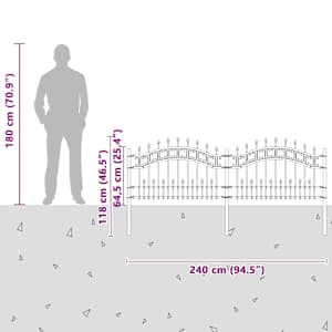 Zahradní plot KAMPEN 240 x 118 cm Mesh Práškově lakovaná ocel - obrázek 8