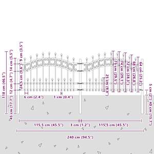 Zahradní plot KAMPEN 240 x 118 cm Mesh Práškově lakovaná ocel - obrázek 7