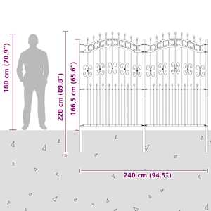 Zahradní plot KAMPEN 240 x 228 cm Mesh Práškově lakovaná ocel - obrázek 8