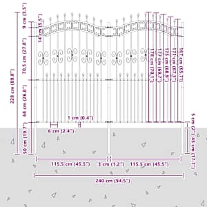 Zahradní plot KAMPEN 240 x 228 cm Mesh Práškově lakovaná ocel - obrázek 7