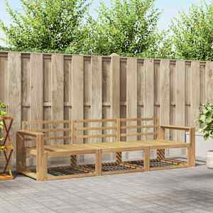 Zunanja garnitura za sedenje 3 pcs Bela 257,5 x 83 x 73 cm