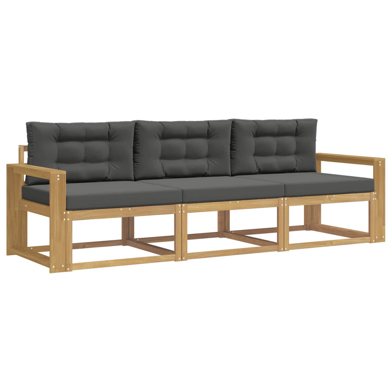 vidaXL Buiten bankenset 3 st Wit en antracietkleurig Polyester, foto 3