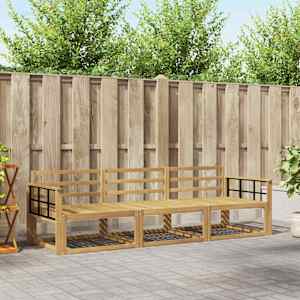 Zunanja garnitura za sedenje 3 pcs Bela 249,5 x 83 x 73 cm