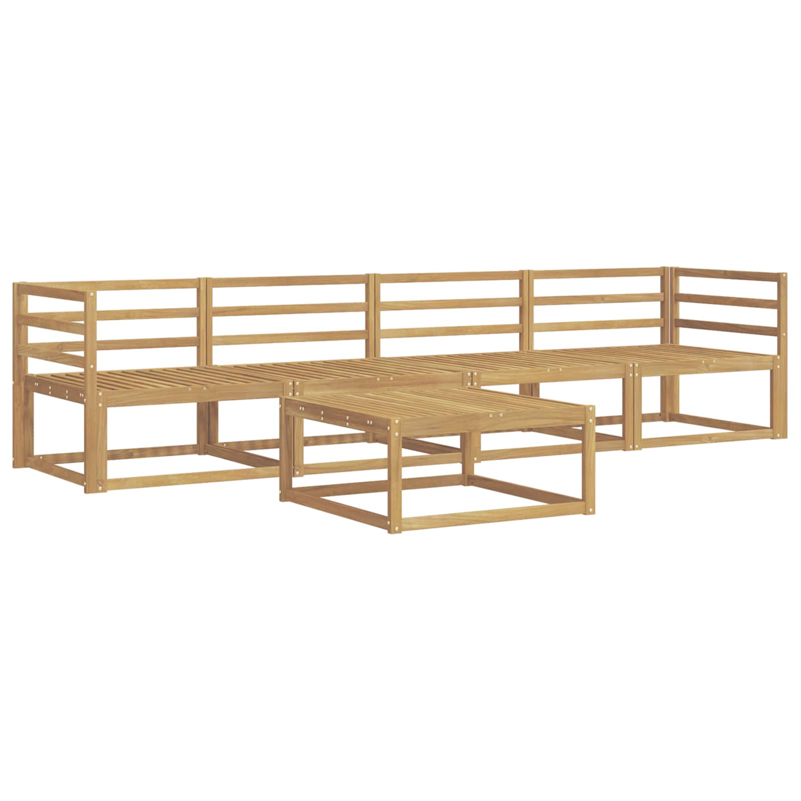 Buiten bankenset 5 pcs Wit 79 x 79 x 37 cm Massief Acaciahout image 2