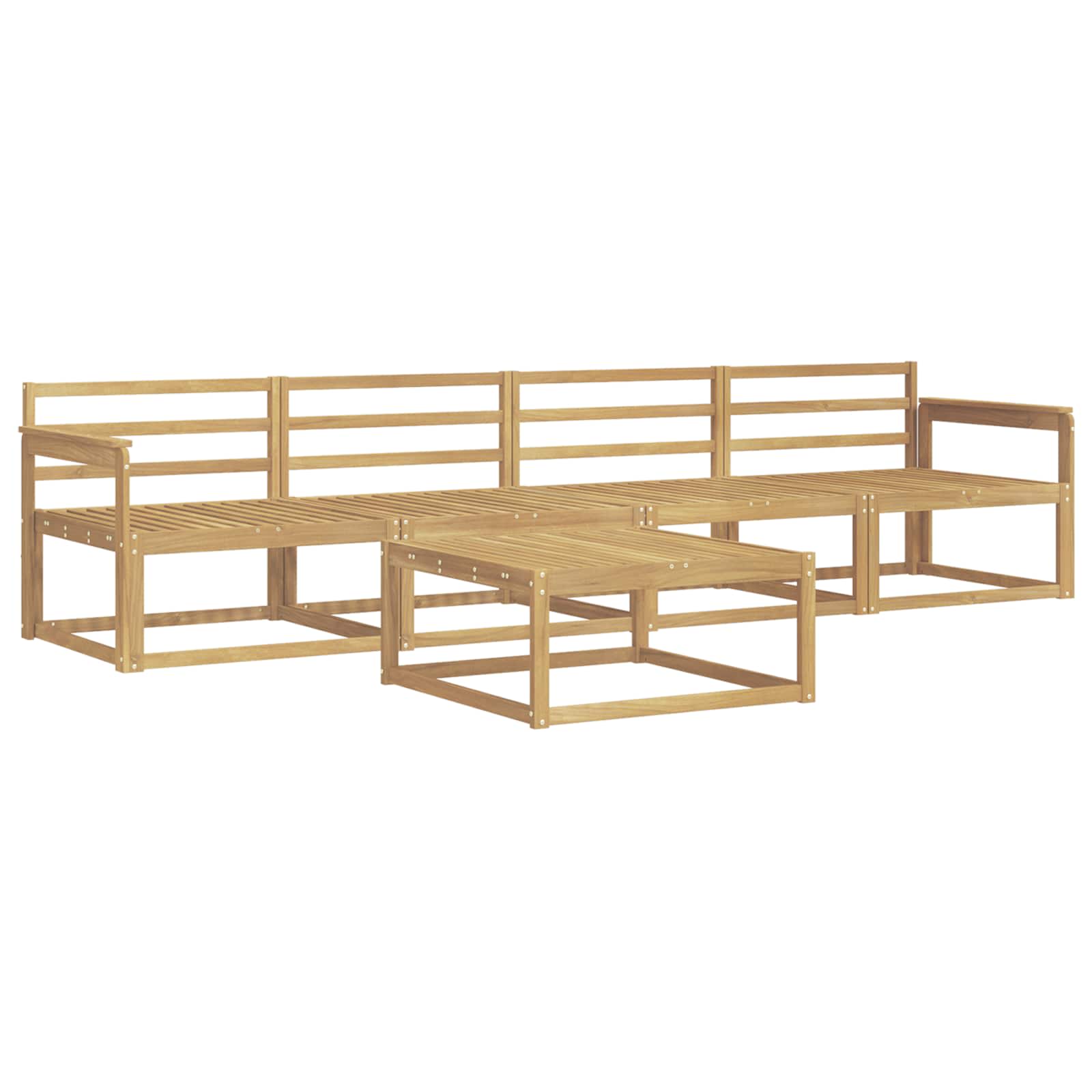 Buiten bankenset 5 pcs Wit 79 x 79 x 37 cm Massief Acaciahout image 2