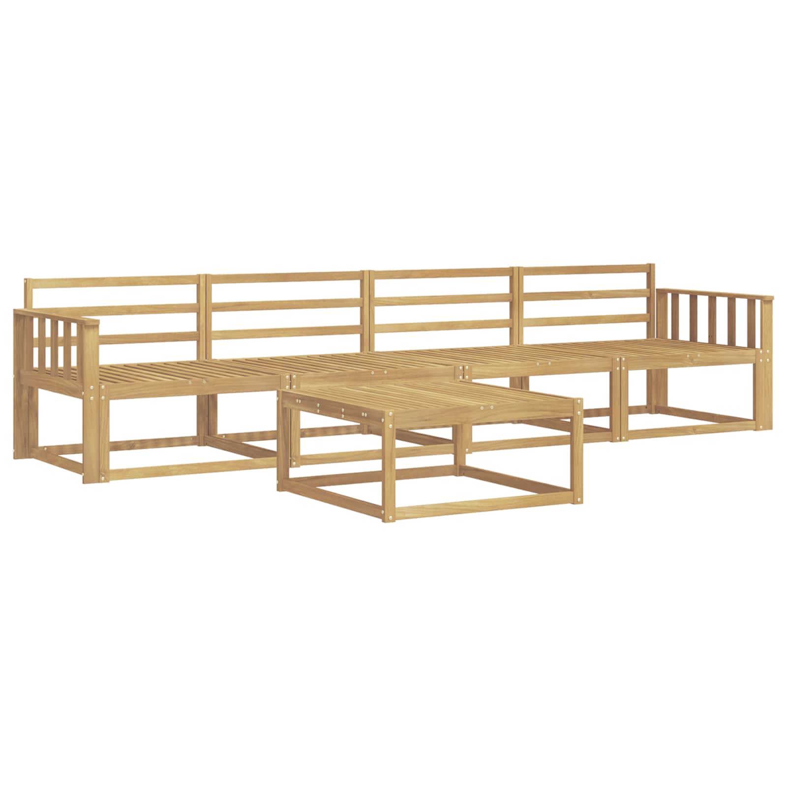 Buiten bankenset 5 pcs Wit 79 x 79 x 37 cm Massief Acaciahout image 2
