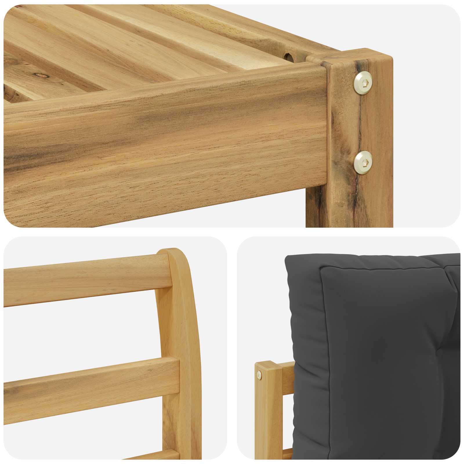 Zunanja garnitura za sedenje z blazino 4 pcs Bela in antracit - slika 5