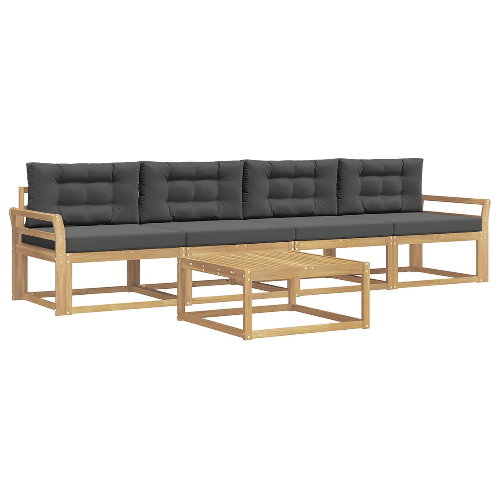 Zunanja garnitura za sedenje z blazino 4 pcs Bela in antracit - slika 2