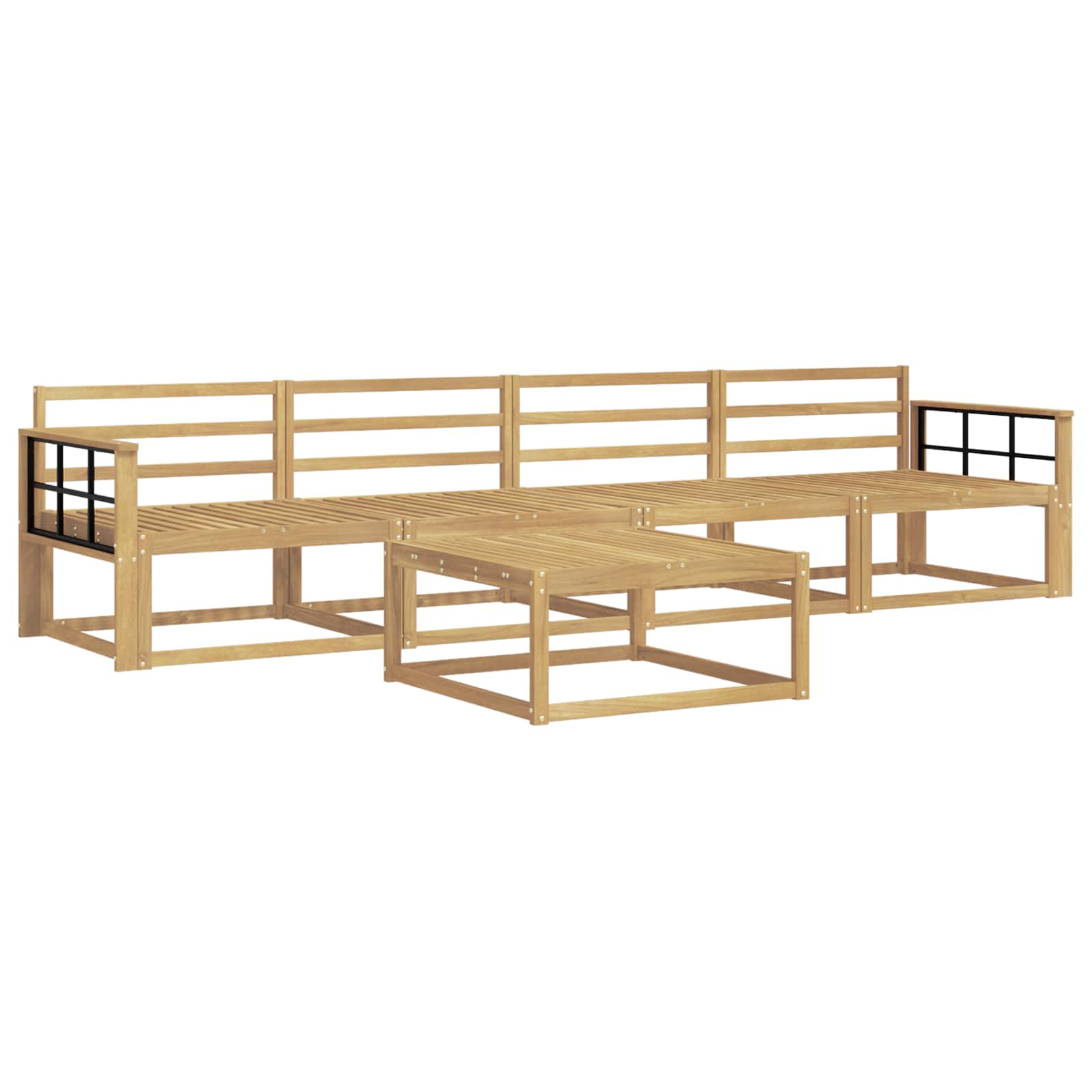 Buiten bankenset 5 pcs Wit 79 x 79 x 37 cm Massief Acaciahout image 2