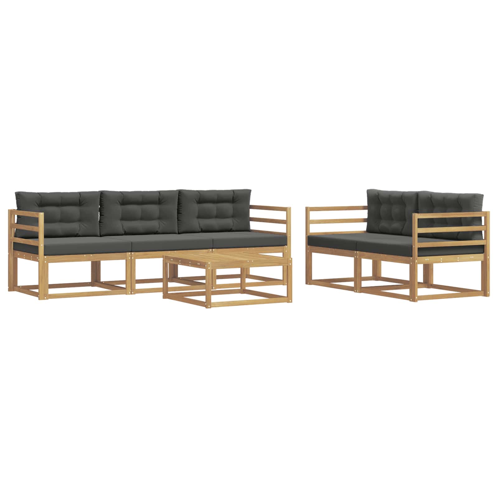 Zunanja garnitura za sedenje z blazino 6 pcs Bela in antracit - slika 2