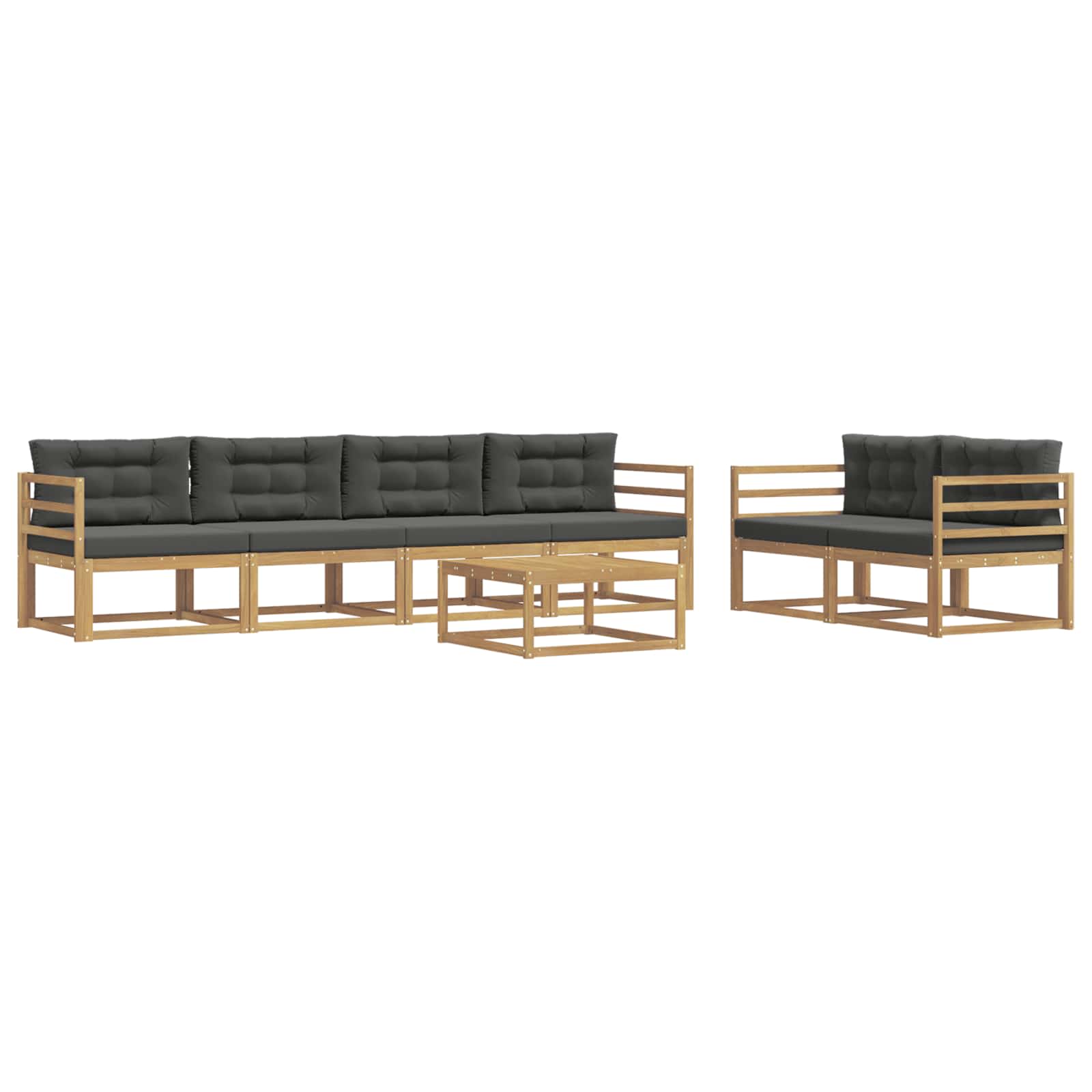 Zunanja garnitura za sedenje z blazino 6 pcs Bela in antracit - slika 2