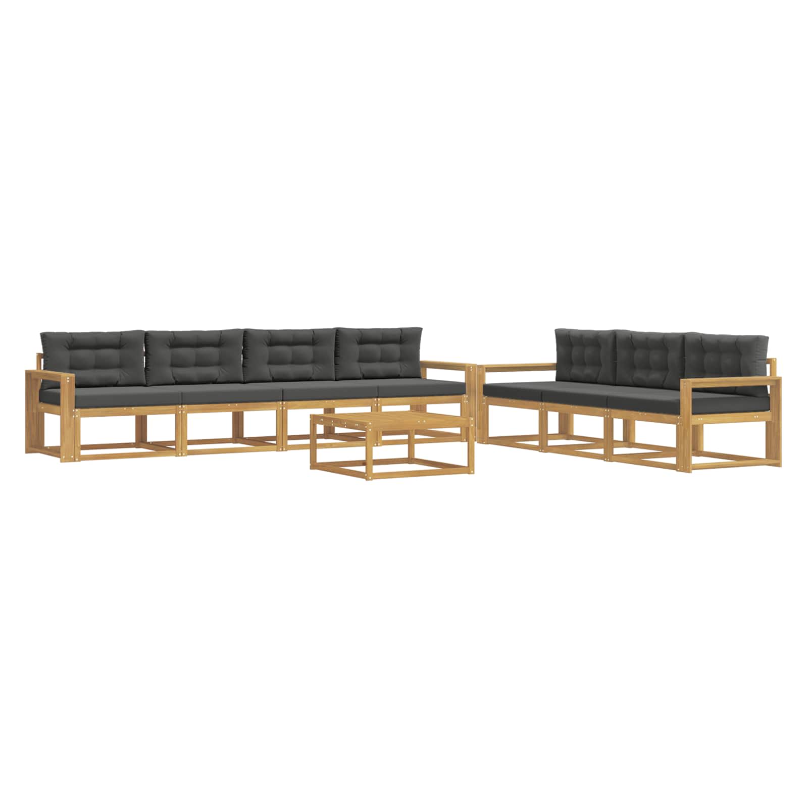 Zunanja garnitura za sedenje z blazino 7 pcs Bela in antracit - slika 2