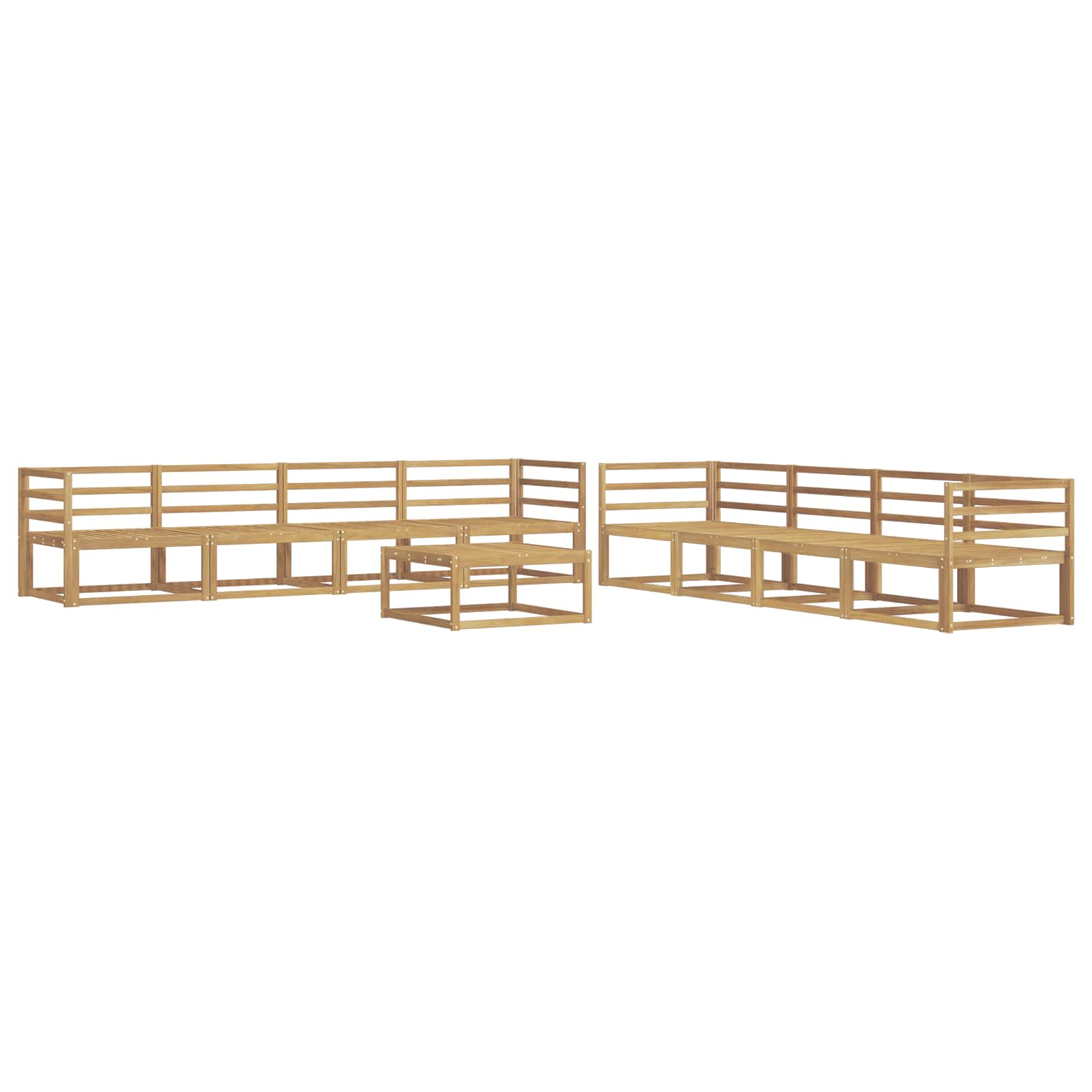Buiten bankenset 9 pcs Wit 79 x 79 x 37 cm Massief Acaciahout image 2