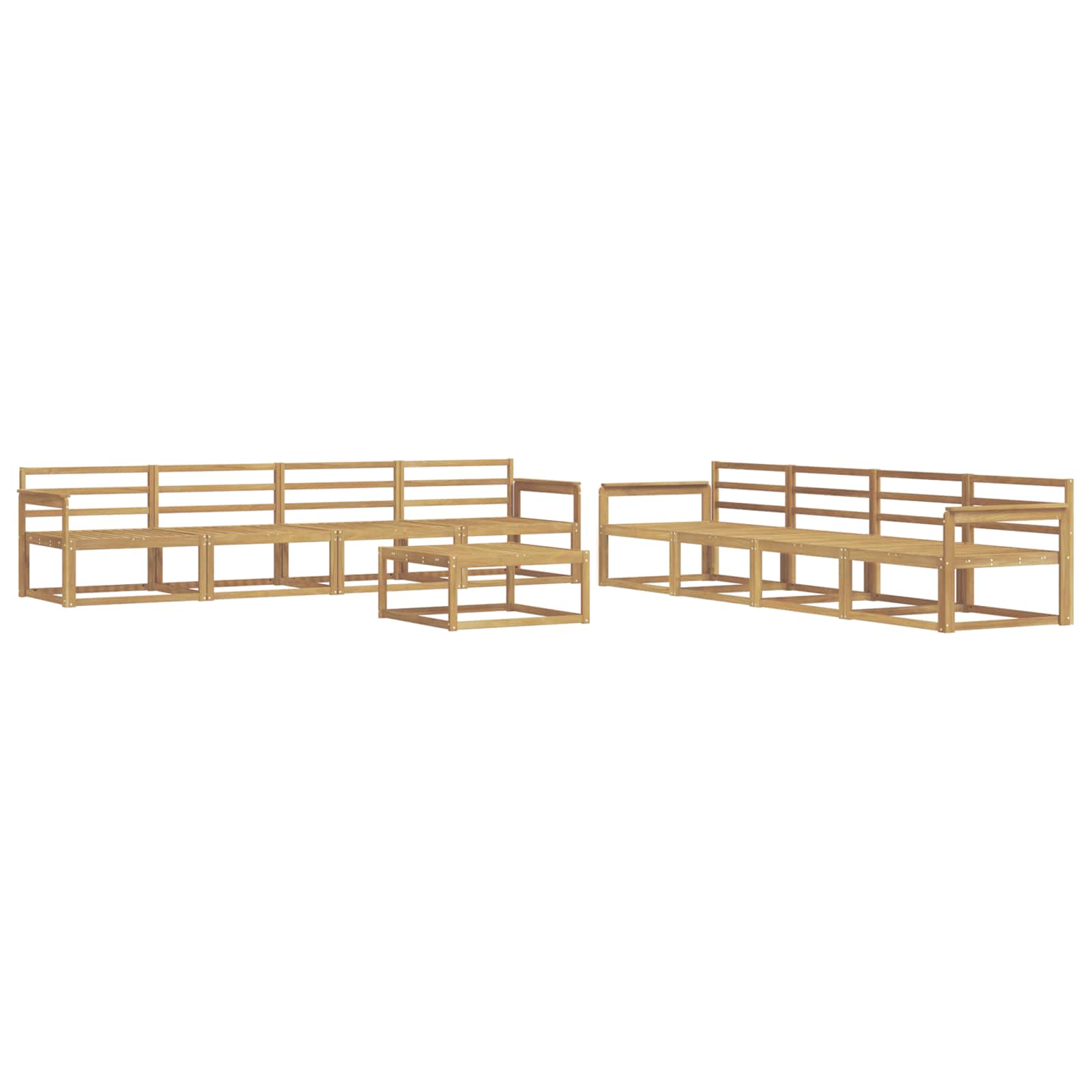 Buiten bankenset 9 pcs Wit 79 x 79 x 37 cm Massief Acaciahout image 2
